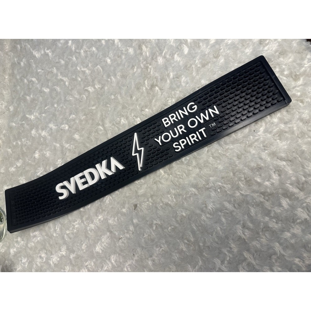 SVEDKA Bring Your Own Spirit 21 in Rubber Bar Rail Spill Mat, Black